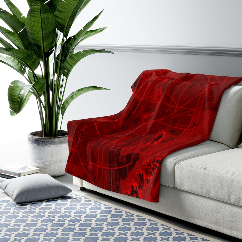 Phoenix TAC Chart sherpa fleece blanket (red)