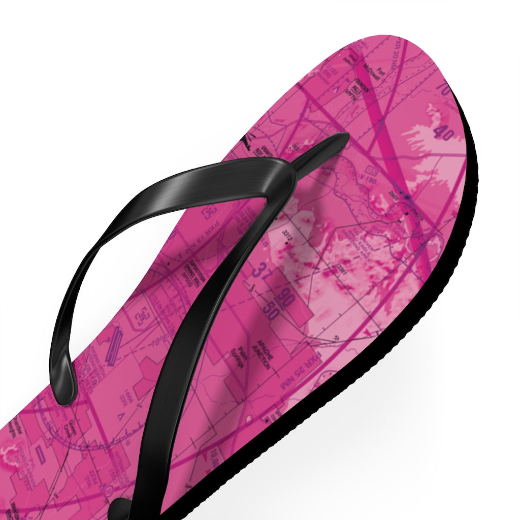 Aeronautical Chart Flip-Flops (PHX/pink)