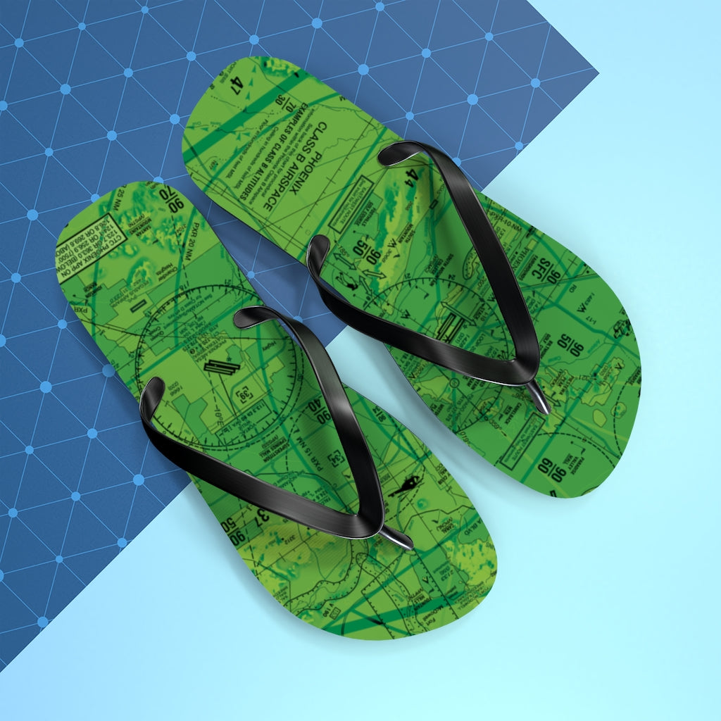 Aeronautical Chart Flip-Flops (PHX/green)