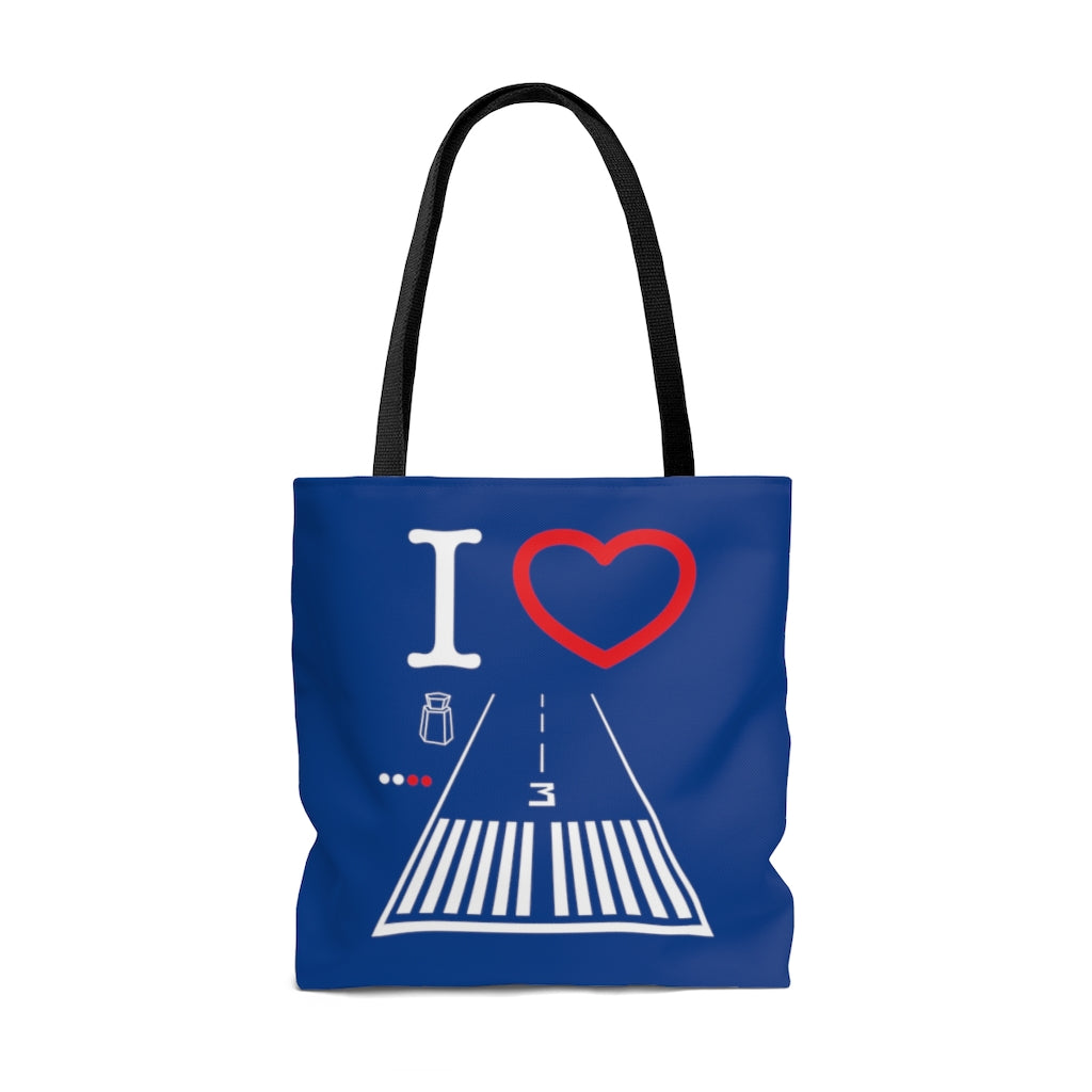 Santa Monica Airport Runway 21 / 3 - tote bag (blue)