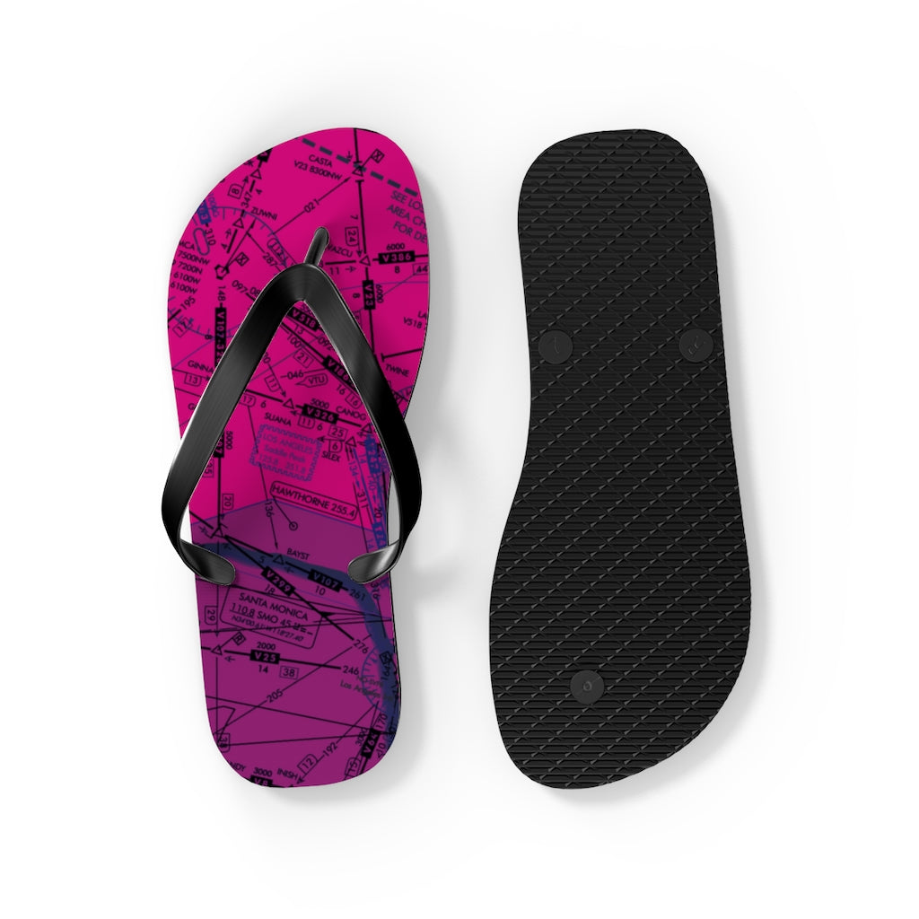 Aeronautical Chart Flip-Flops (ELUS3/pink)