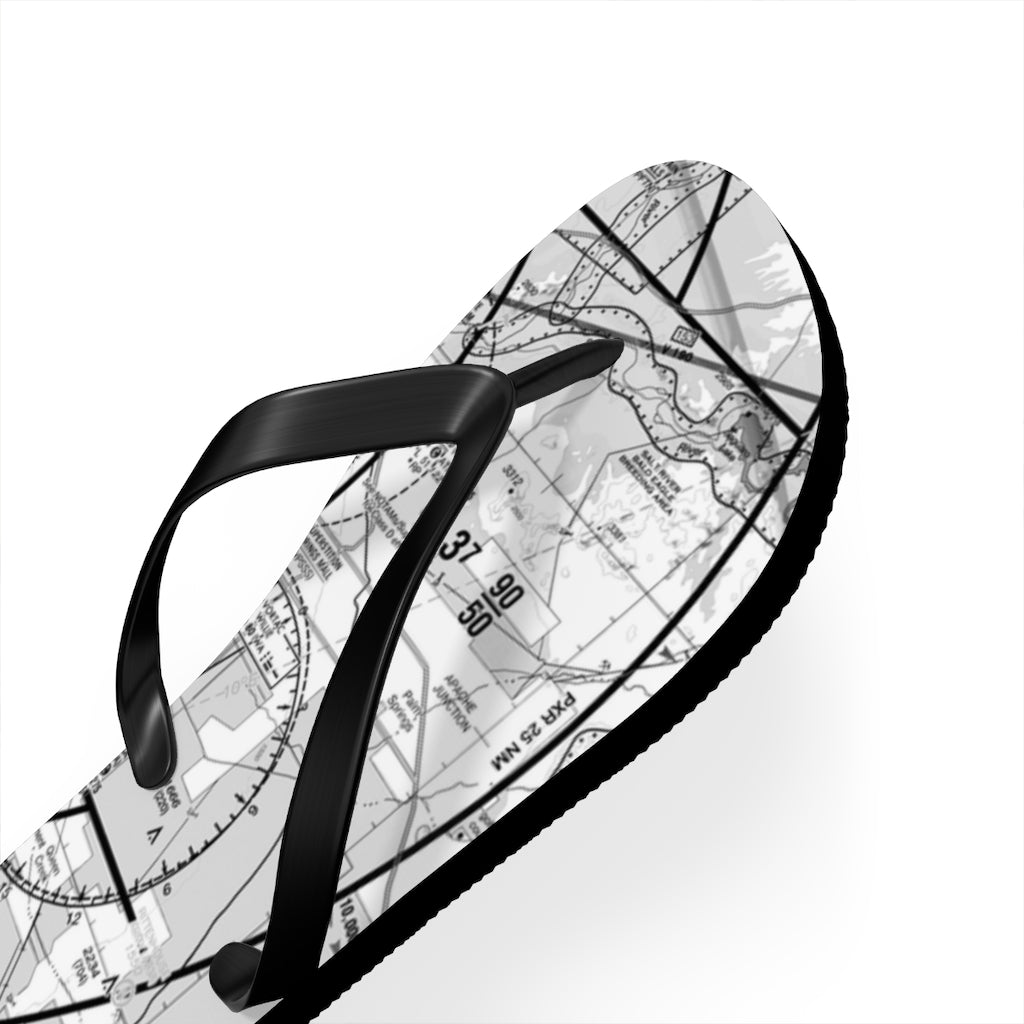 Aeronautical Chart Flip-Flops (PHX/b&w)