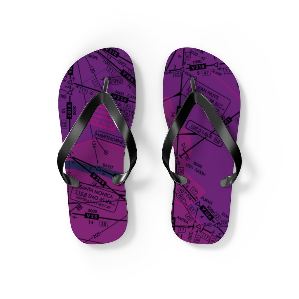 Aeronautical Chart Flip-Flops (ELUS3/purple)