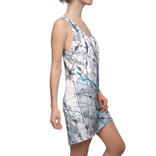 Enroute Low Altitude Chart - racerback dress (white)