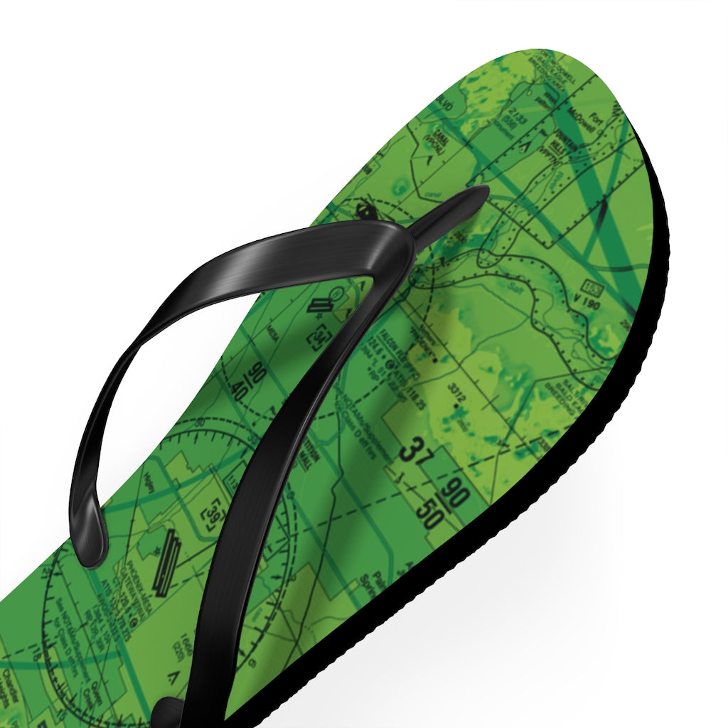 Aeronautical Chart Flip-Flops (PHX/green)