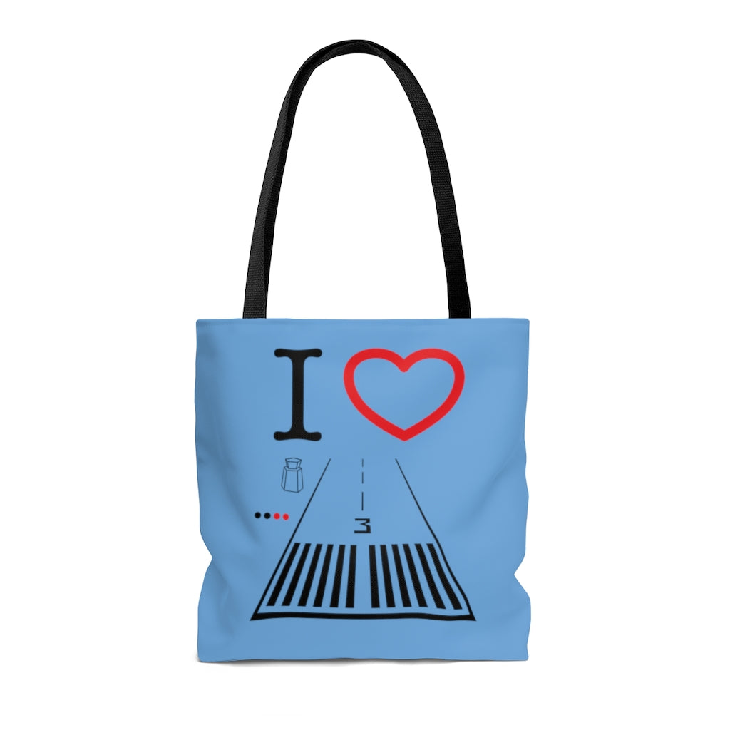Santa Monica Airport Runway 21 / 3 - tote bag (lt. blue)