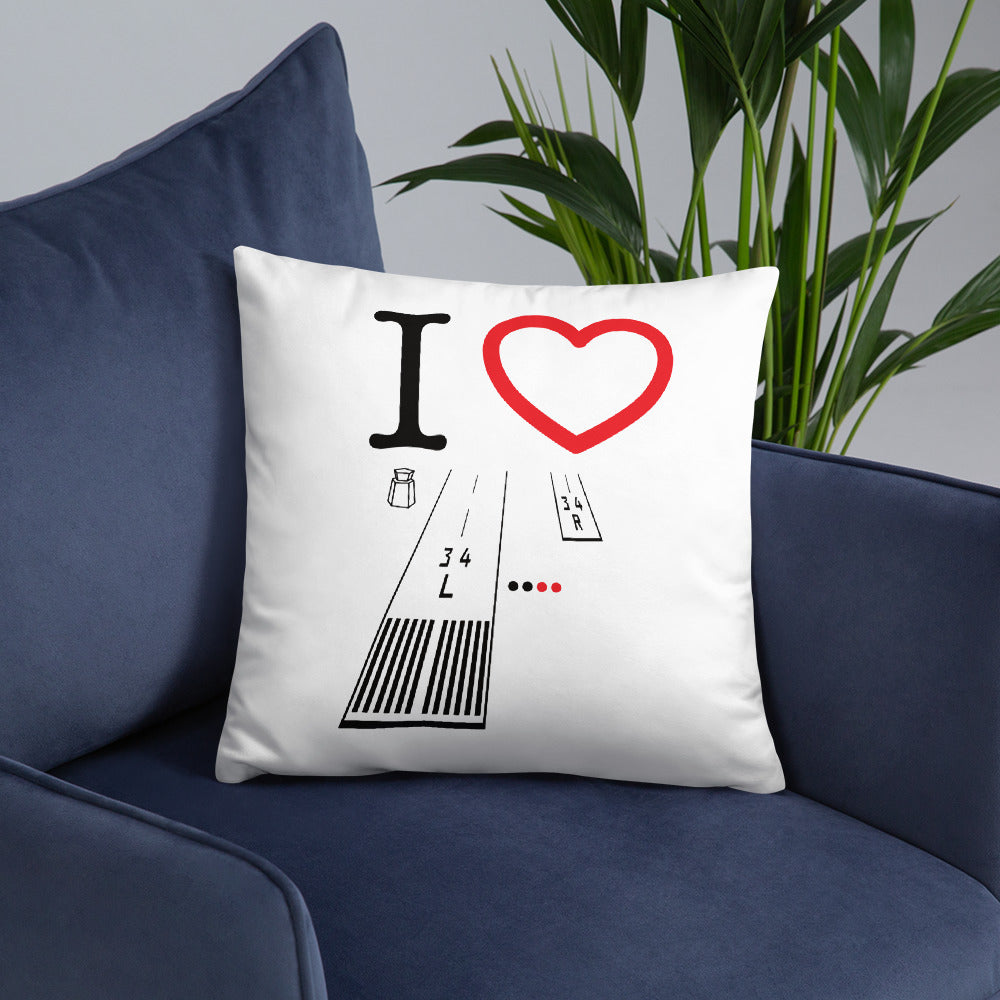 Van Nuys Airport Runways 16L - 16R / 34L - 34R - basic pillow (black)