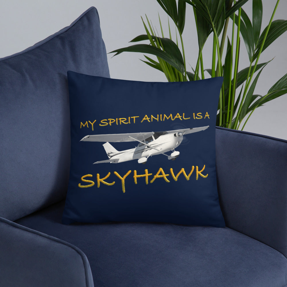 My Spirit Animal is a Skyhawk navy basic pillow