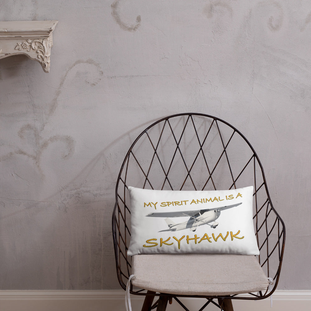 My Spirit Animal is a Skyhawk white basic pillow