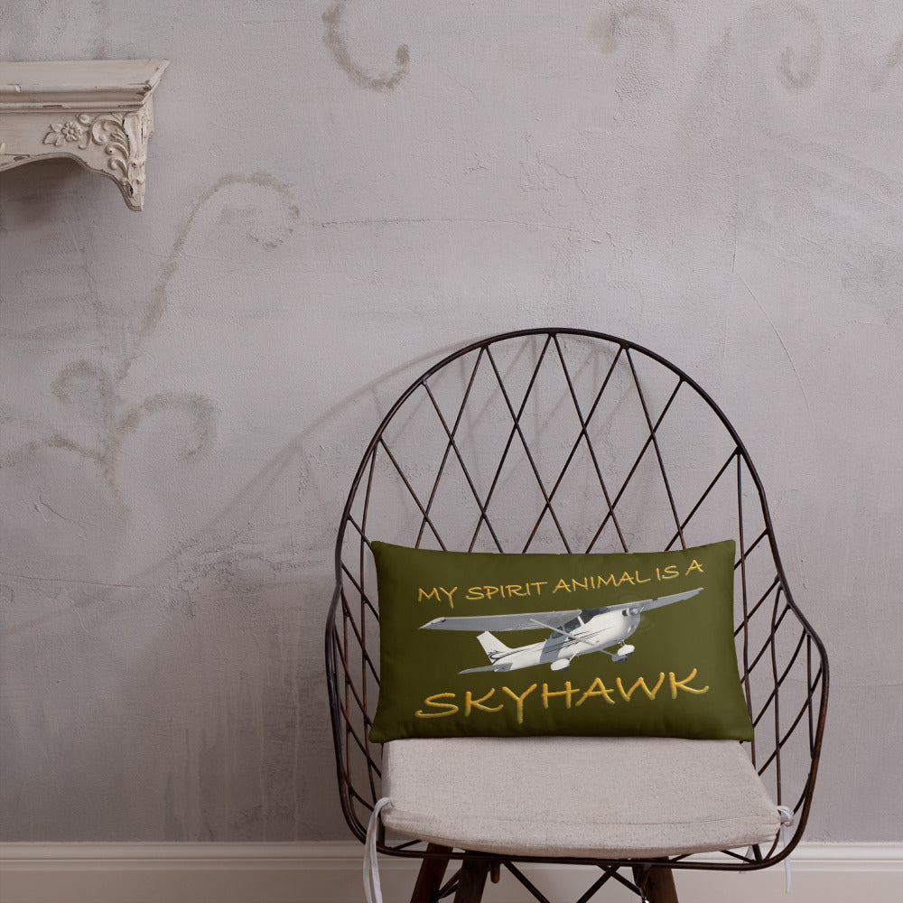 My Spirit Animal is a Skyhawk dark green basic pillow