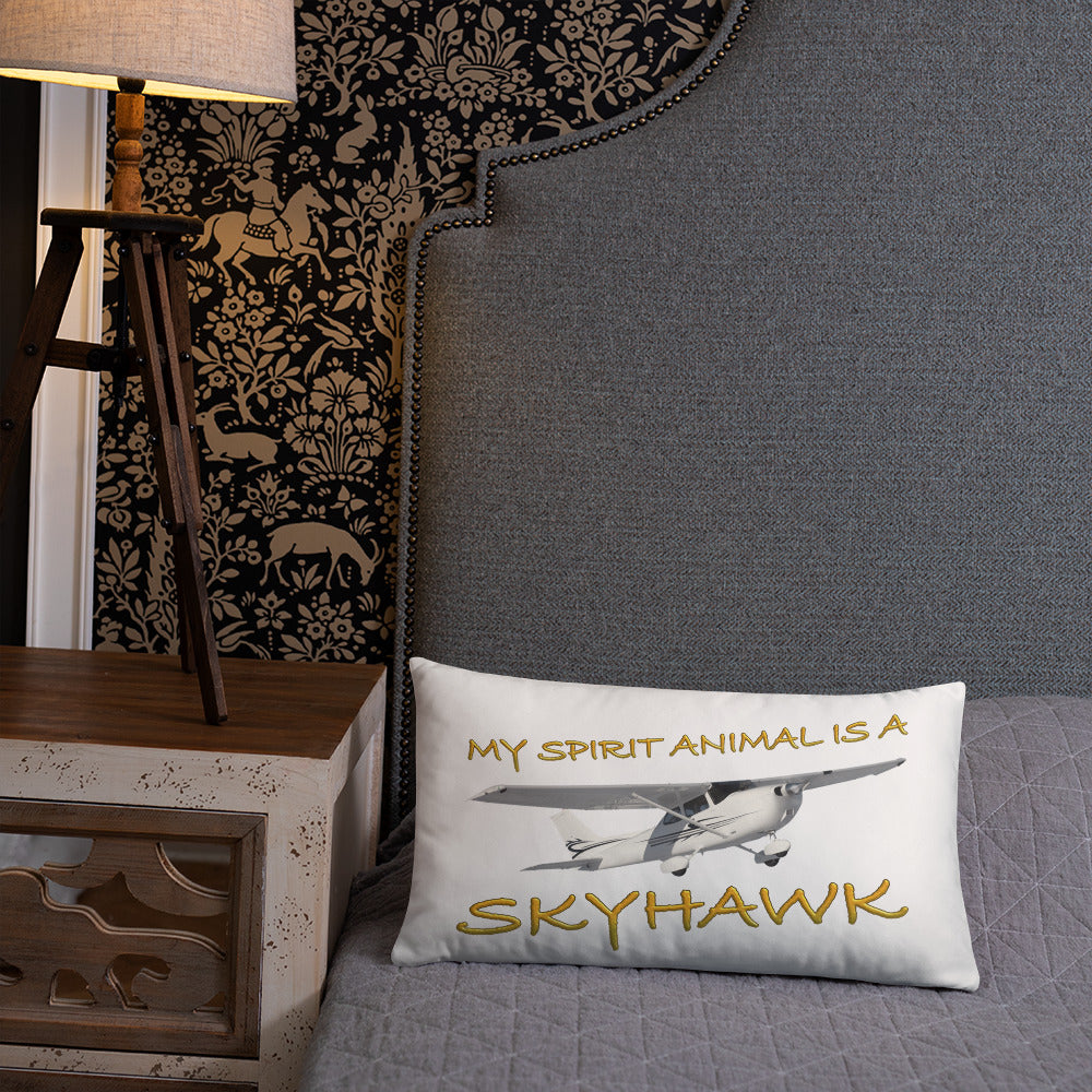 My Spirit Animal is a Skyhawk white basic pillow