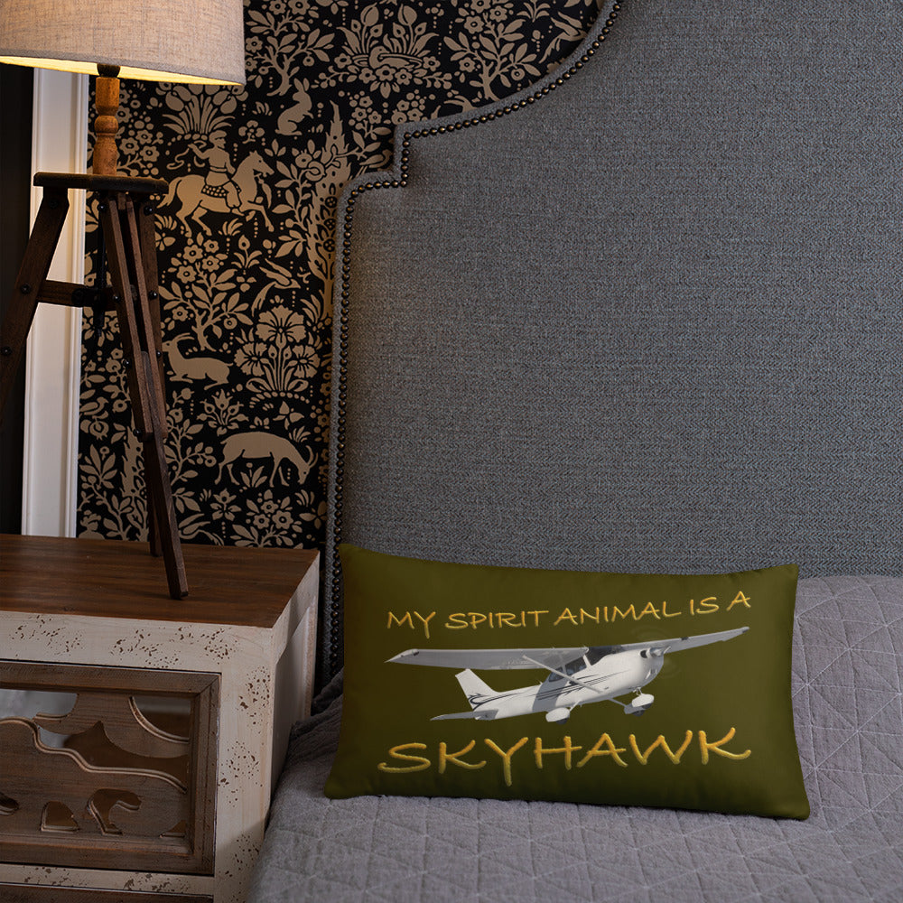 My Spirit Animal is a Skyhawk dark green basic pillow