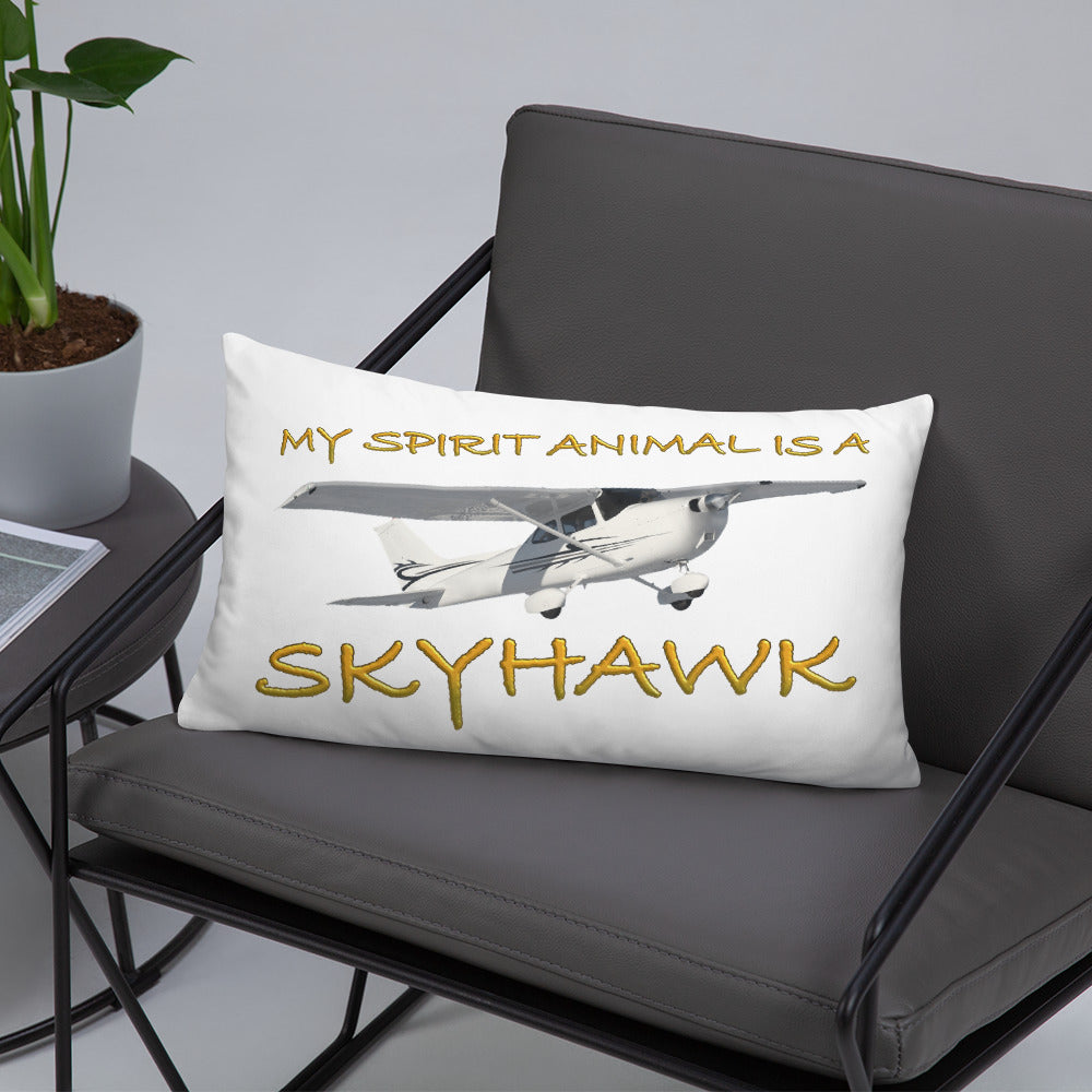 My Spirit Animal is a Skyhawk white basic pillow