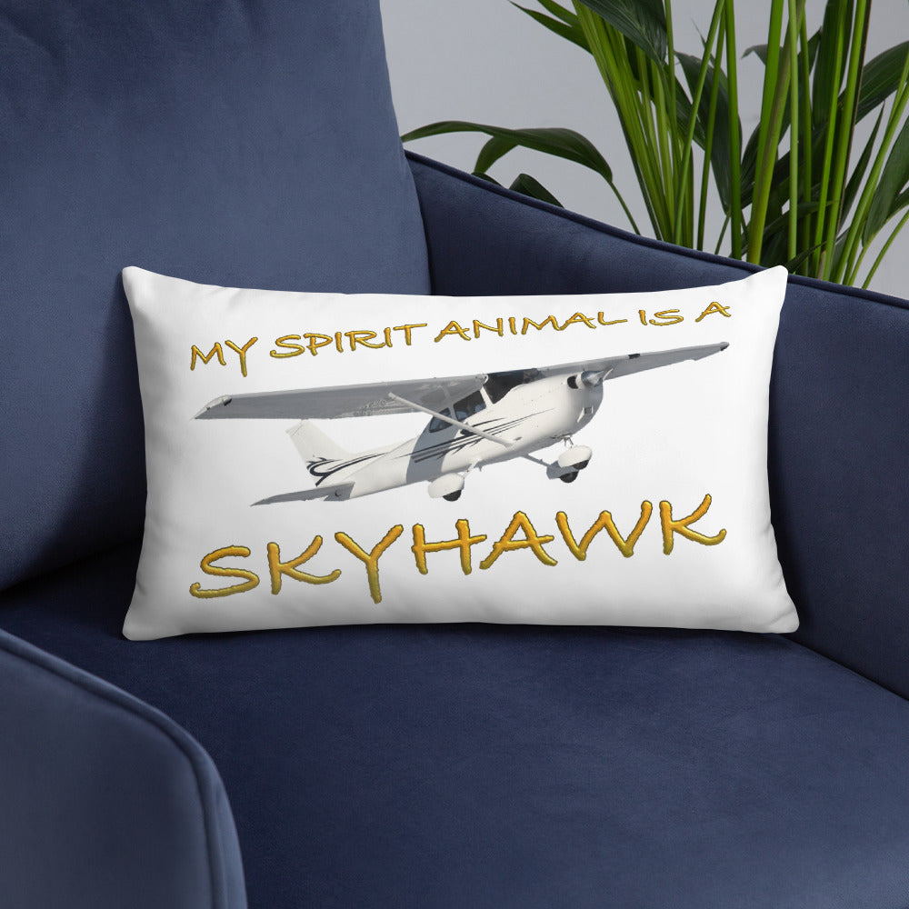 My Spirit Animal is a Skyhawk white basic pillow