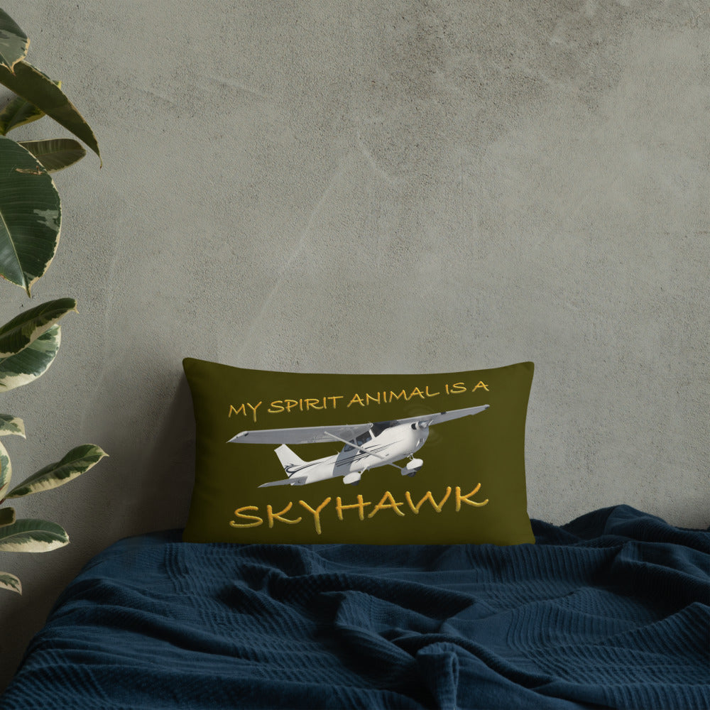 My Spirit Animal is a Skyhawk dark green basic pillow