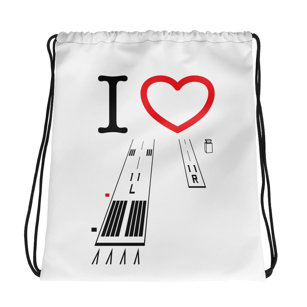 Torrance Airport Runways 29L - 29R / 11L - 11R drawstring bag
