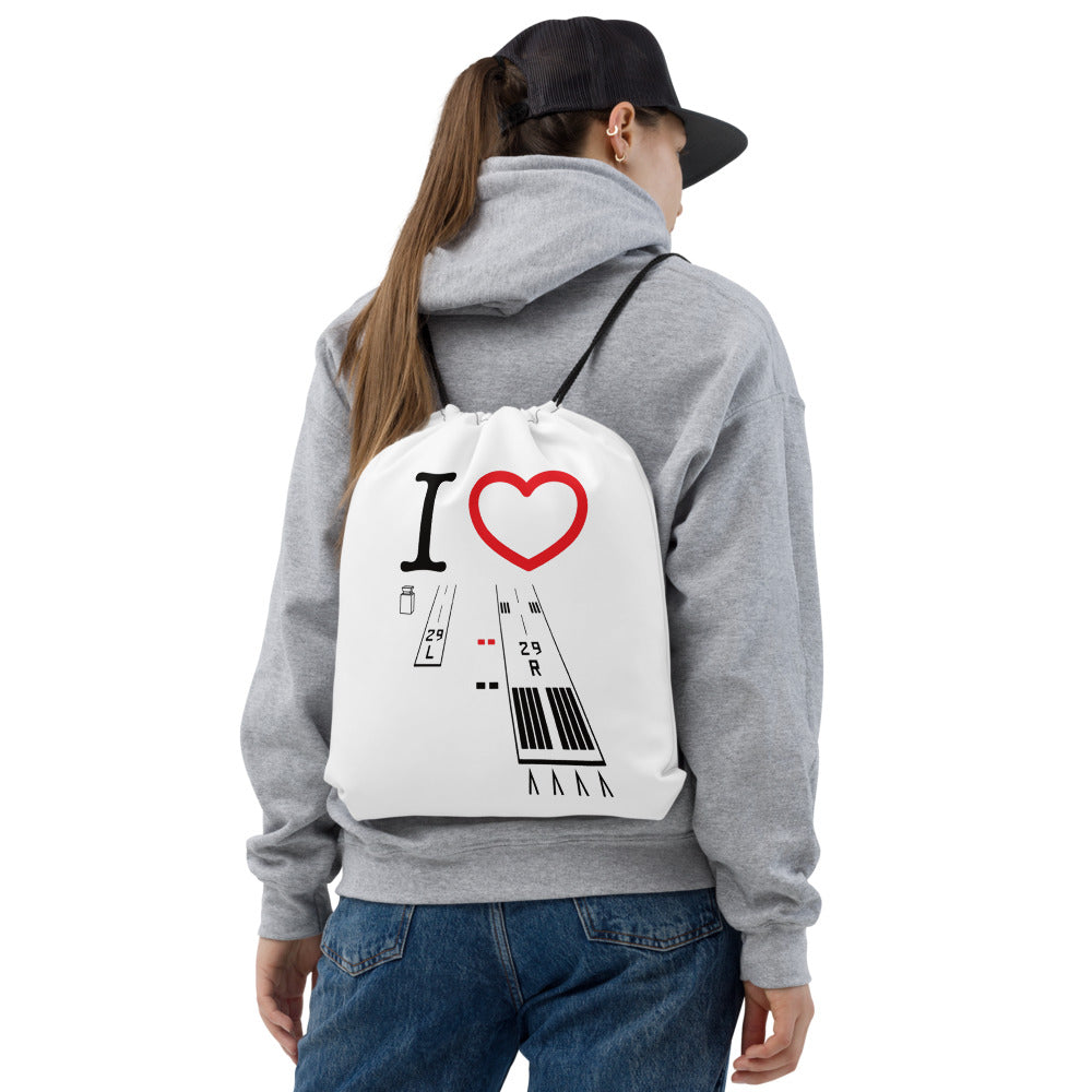 Torrance Airport Runways 29L - 29R / 11L - 11R drawstring bag