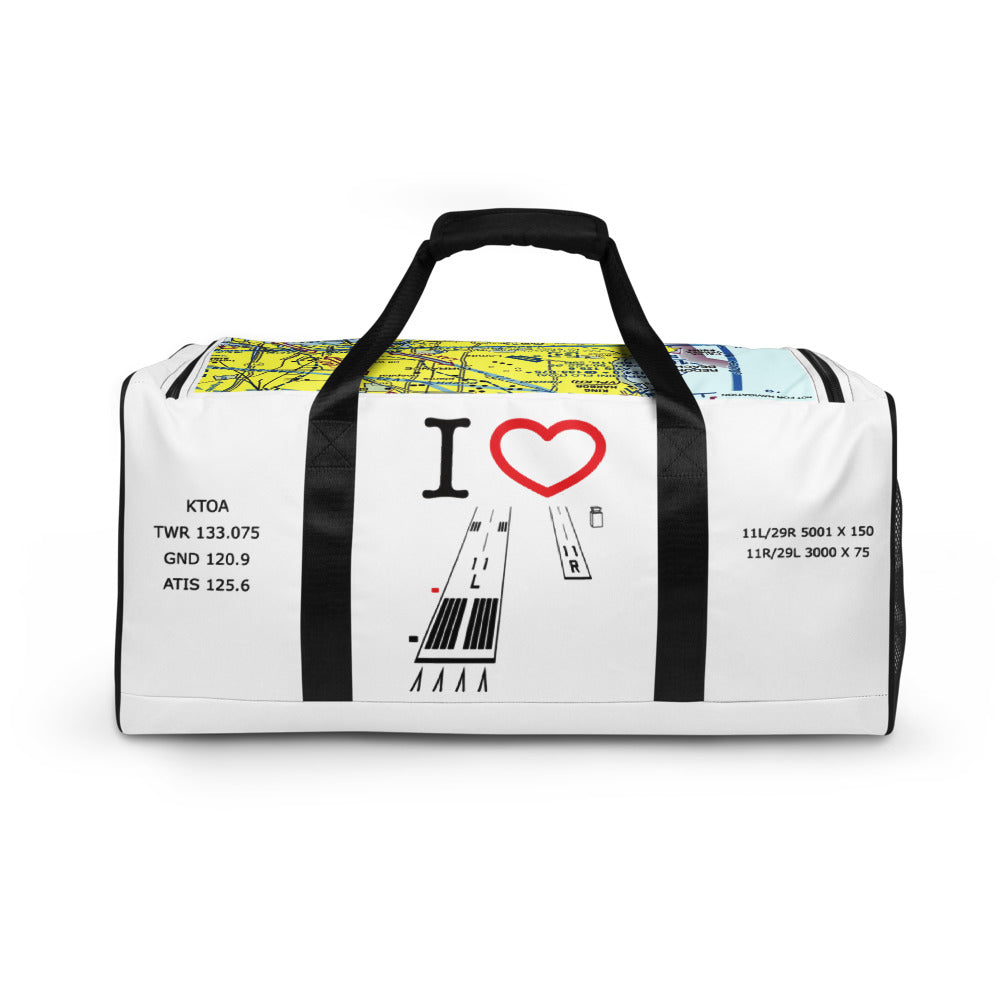Torrance Airport Runways 29L - 29R / 11L - 11R - duffle bag
