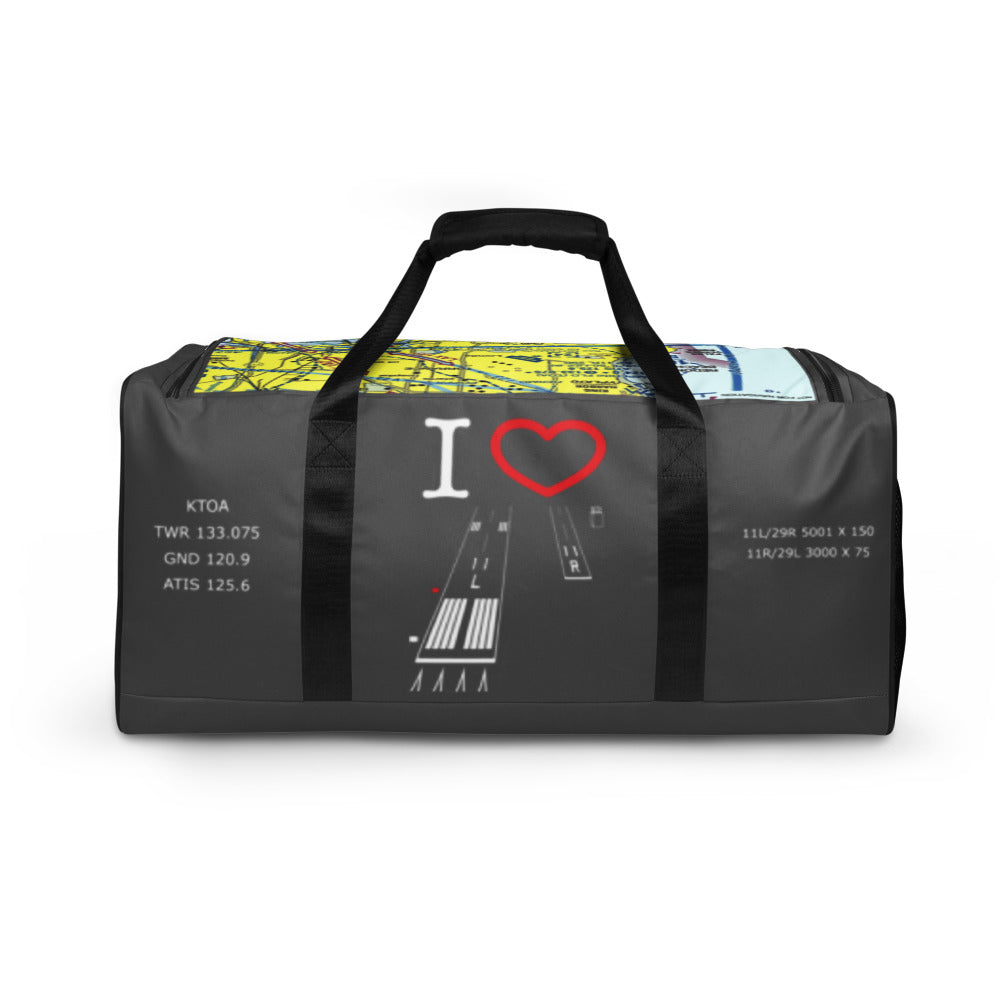 Torrance Airport Runways 29L - 29R / 11L - 11R - duffle bag