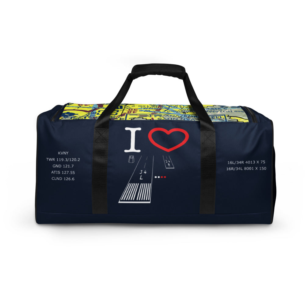 Van Nuys Airport Runways 16L - 16R / 34L - 34R - navy duffle bag