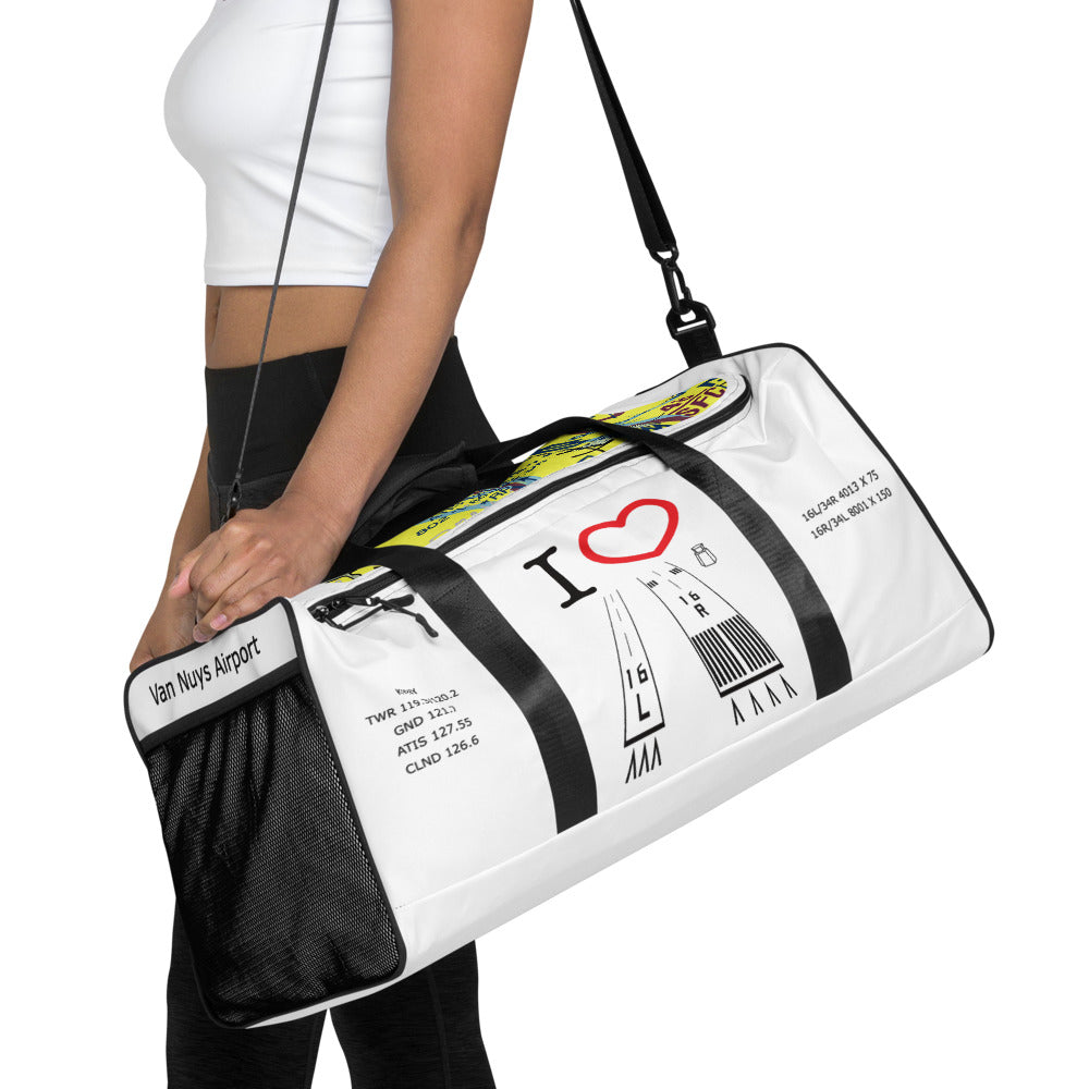 Van Nuys Airport Runways 16L - 16R / 34L - 34R - duffle bag