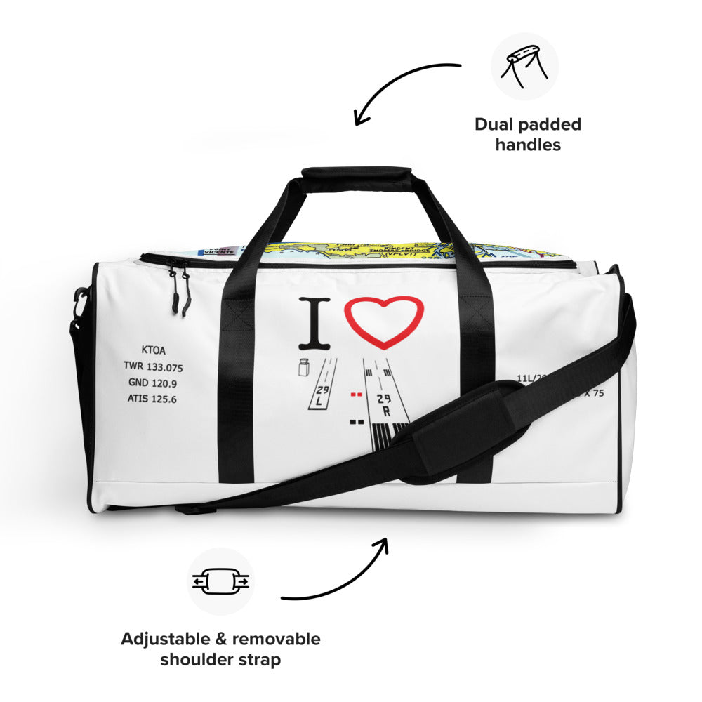 Torrance Airport Runways 29L - 29R / 11L - 11R - duffle bag