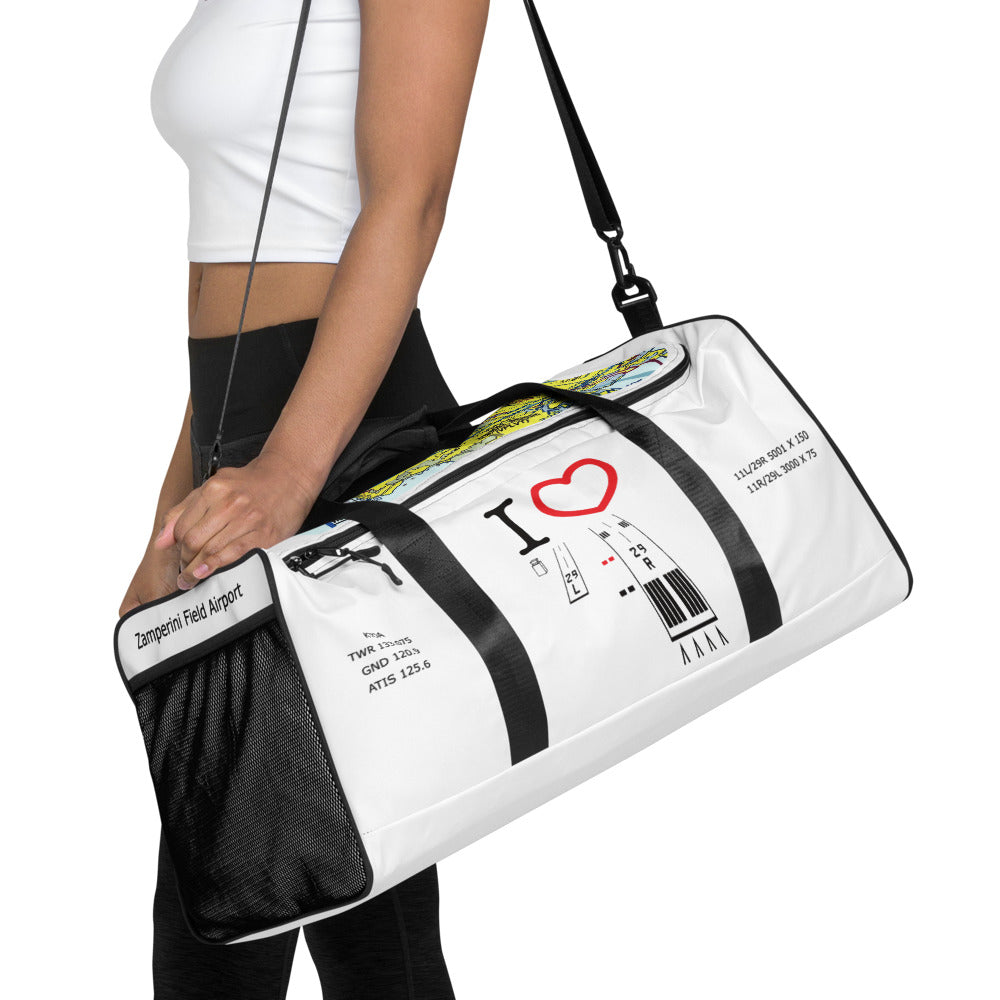 Torrance Airport Runways 29L - 29R / 11L - 11R - duffle bag