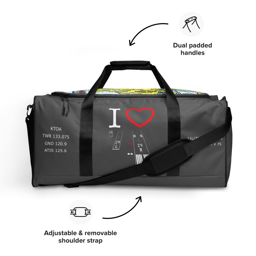 Torrance Airport Runways 29L - 29R / 11L - 11R - duffle bag
