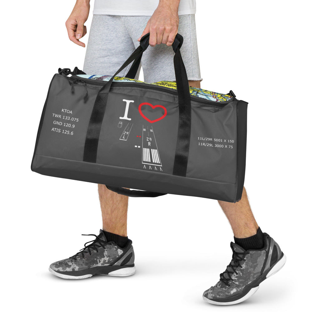 Torrance Airport Runways 29L - 29R / 11L - 11R - duffle bag