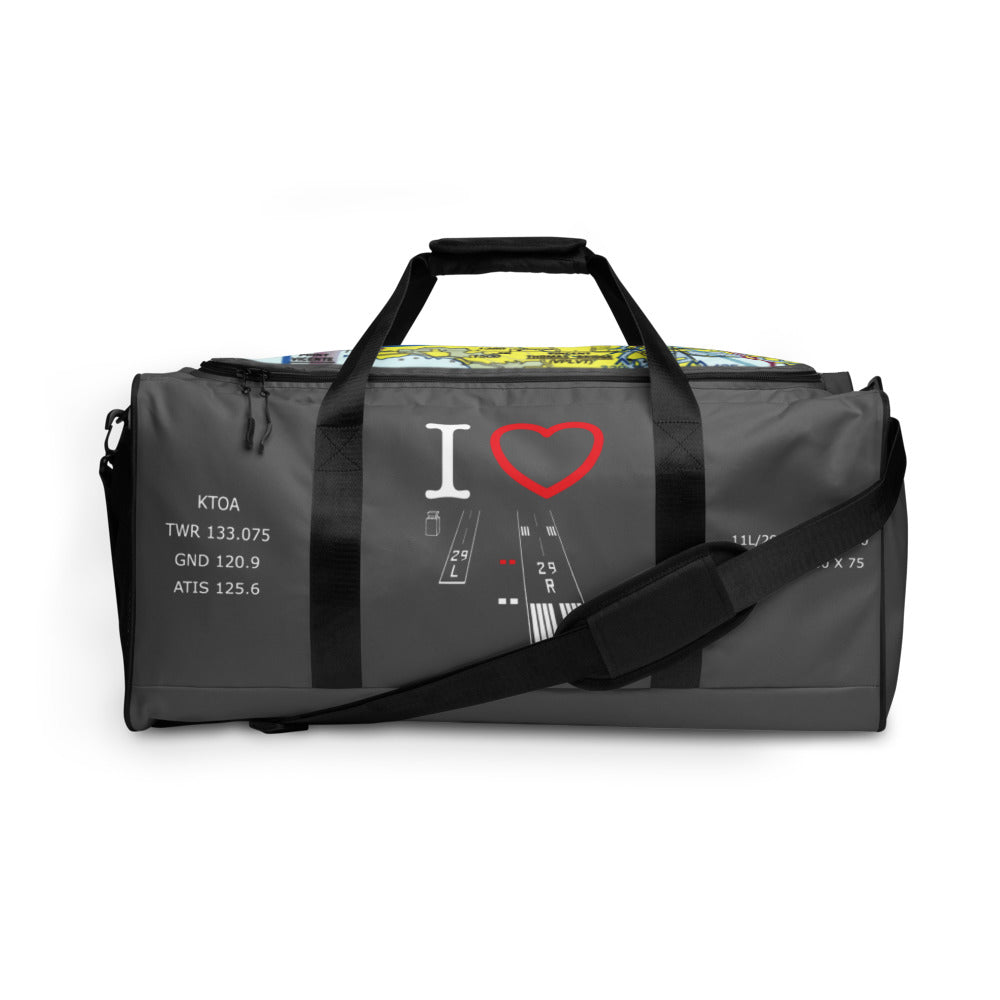 Torrance Airport Runways 29L - 29R / 11L - 11R - duffle bag
