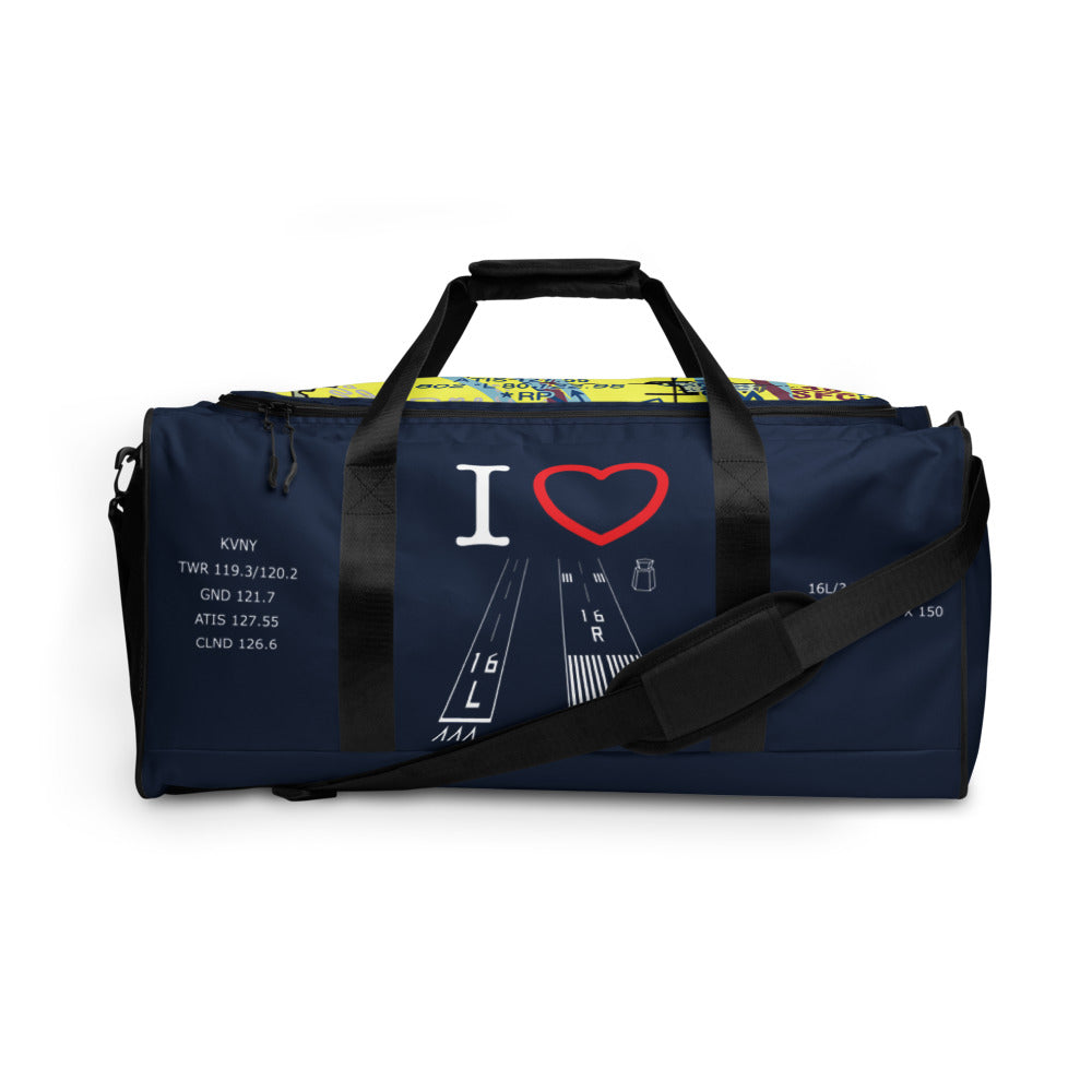 Van Nuys Airport Runways 16L - 16R / 34L - 34R - navy duffle bag