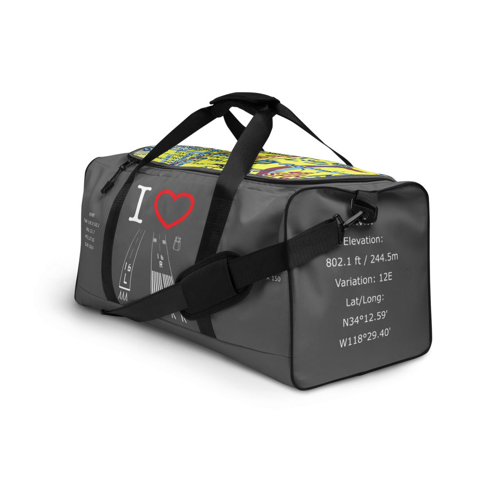 Van Nuys Airport Runways 16L - 16R / 34L - 34R - duffle bag