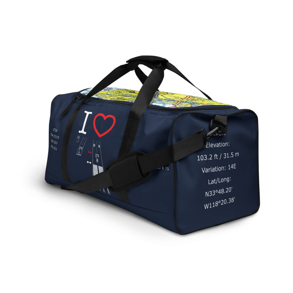 Torrance Airport Runways 29L - 29R / 11L - 11R - navy duffle bag