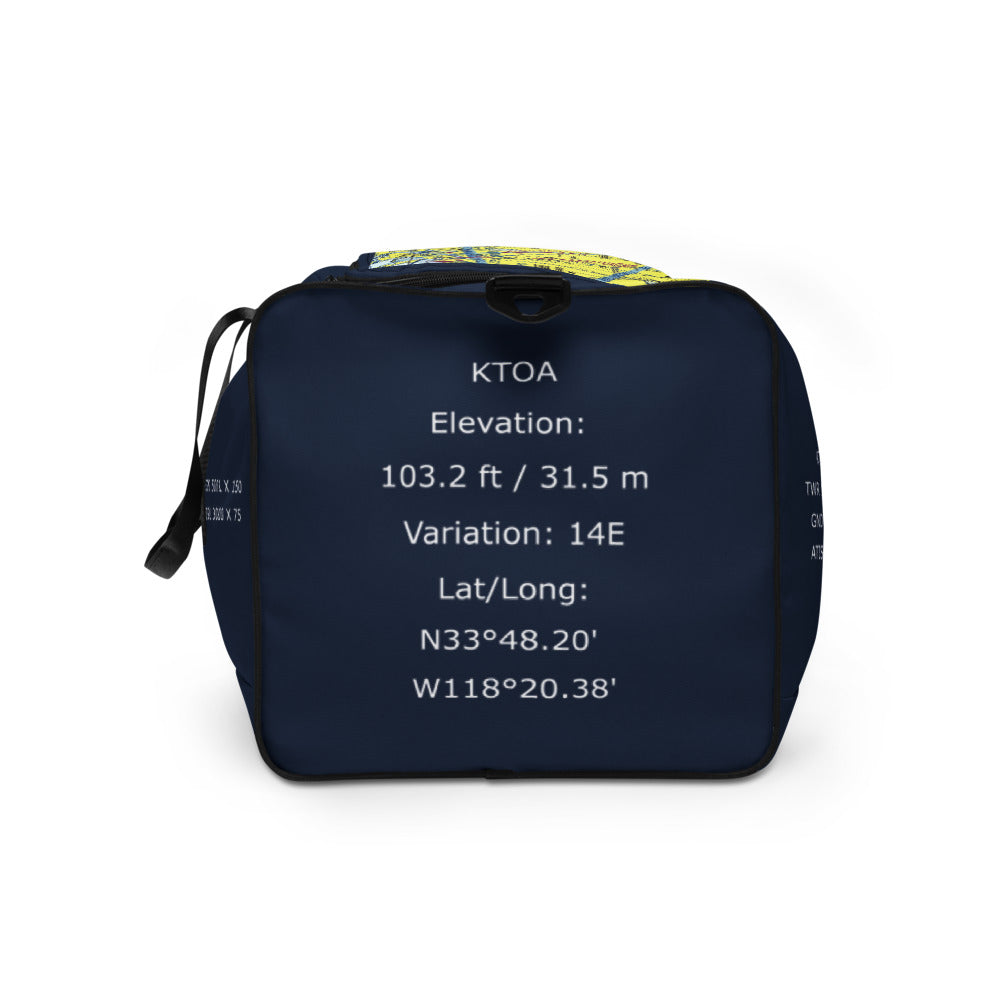 Torrance Airport Runways 29L - 29R / 11L - 11R - navy duffle bag