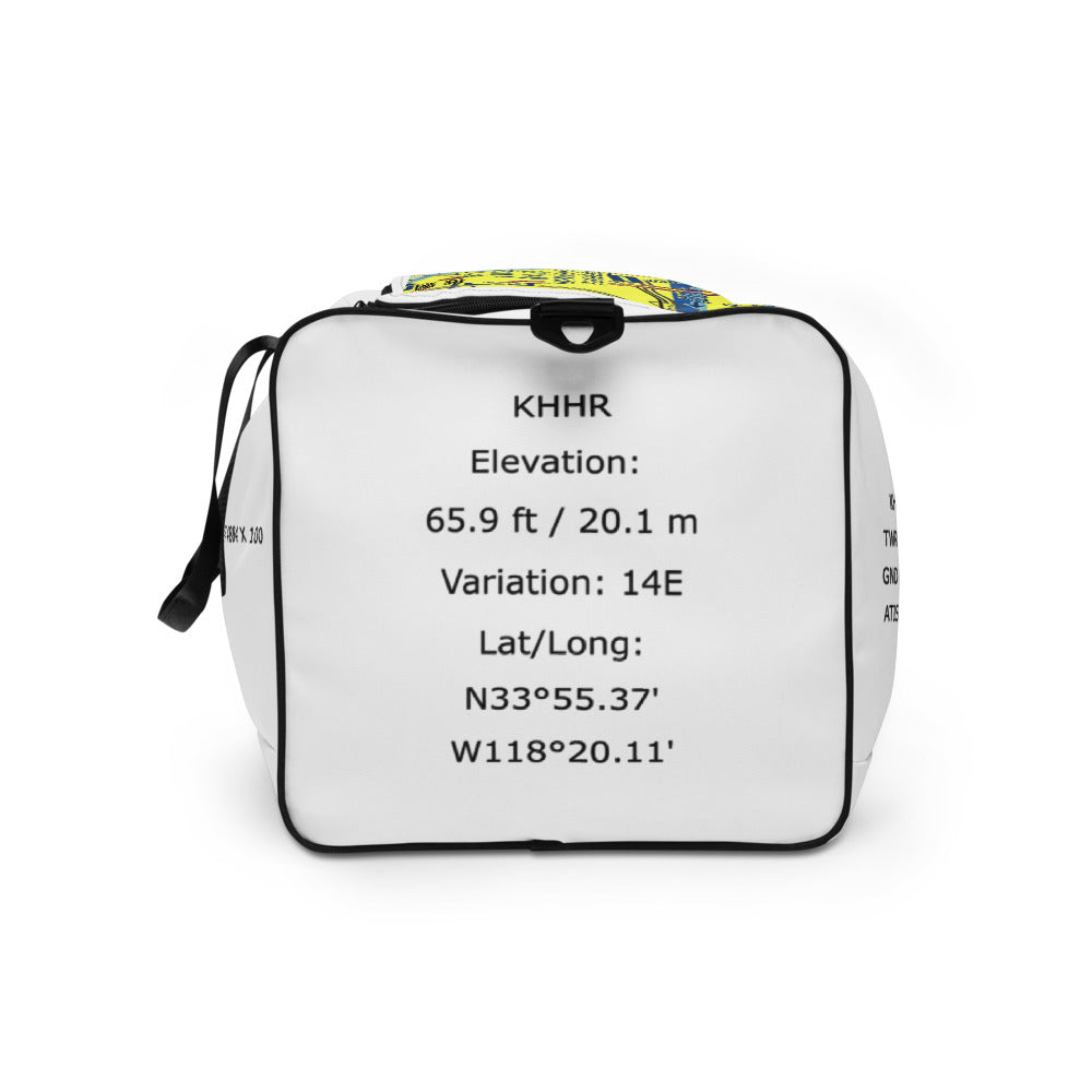 Hawthorne Airport Runway 25 / Runway 7 white duffle bag