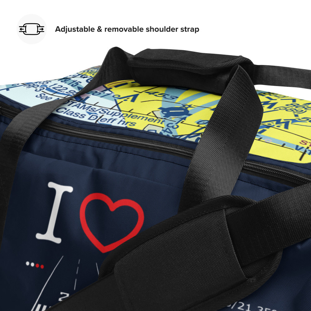Santa Monica Airport Runway 21 - 3 - navy duffle bag
