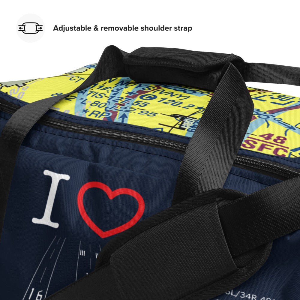 Van Nuys Airport Runways 16L - 16R / 34L - 34R - navy duffle bag