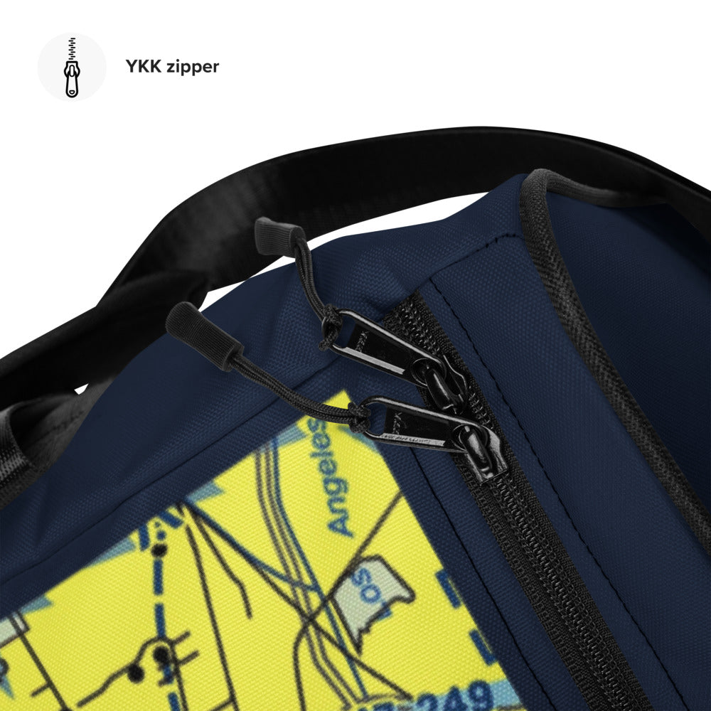 Torrance Airport Runways 29L - 29R / 11L - 11R - navy duffle bag