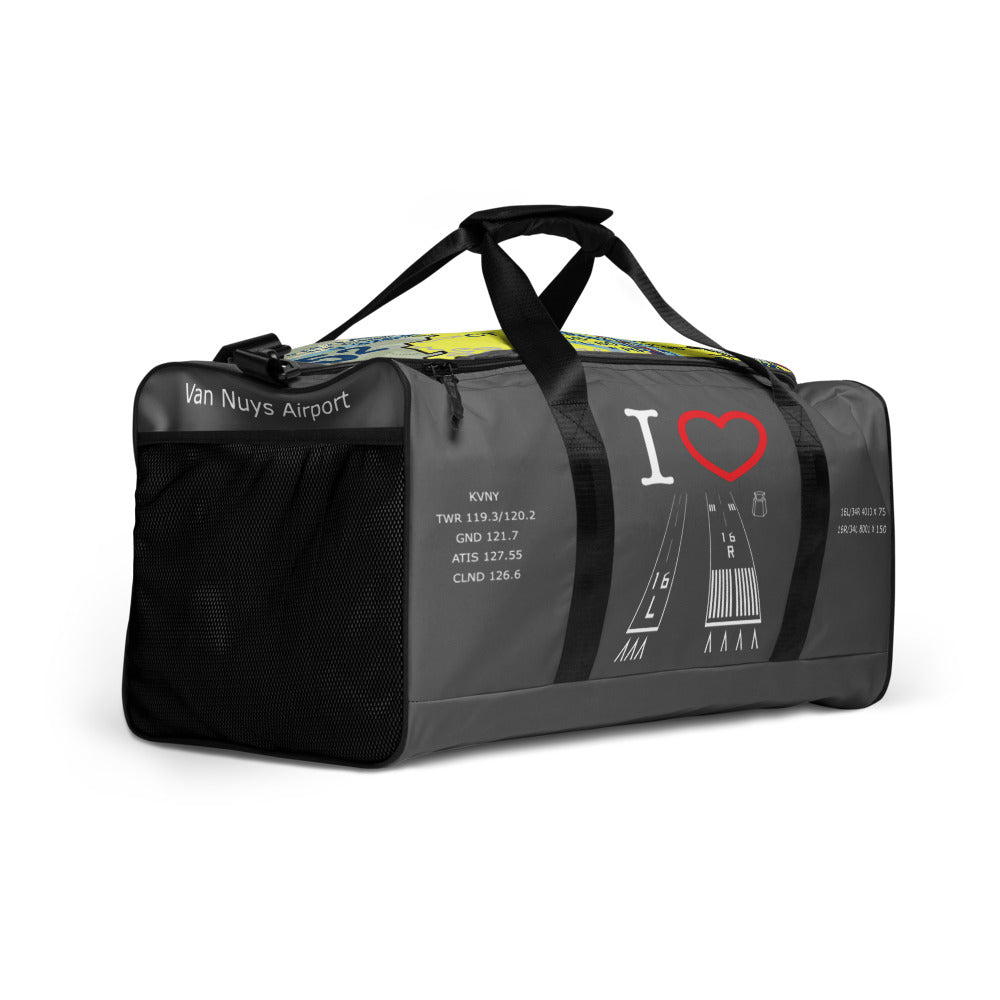 Van Nuys Airport Runways 16L - 16R / 34L - 34R - duffle bag