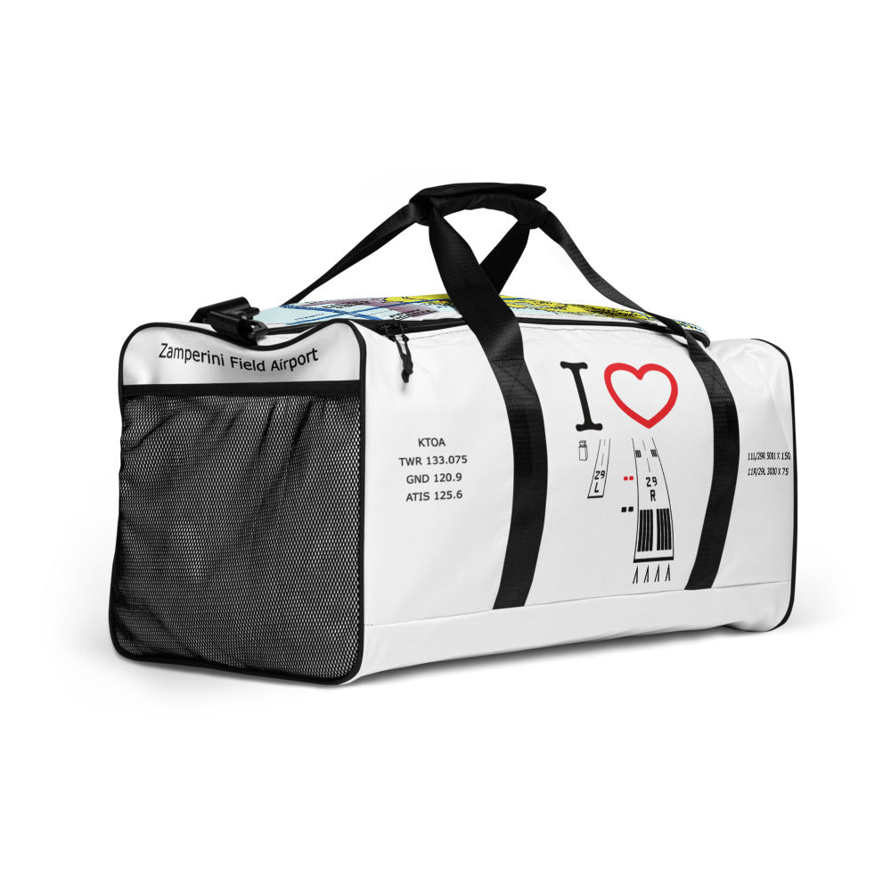 Torrance Airport Runways 29L - 29R / 11L - 11R - duffle bag