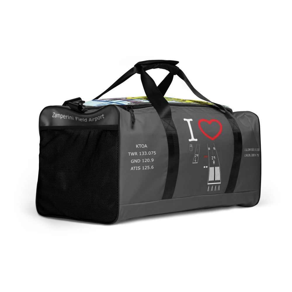 Torrance Airport Runways 29L - 29R / 11L - 11R - duffle bag