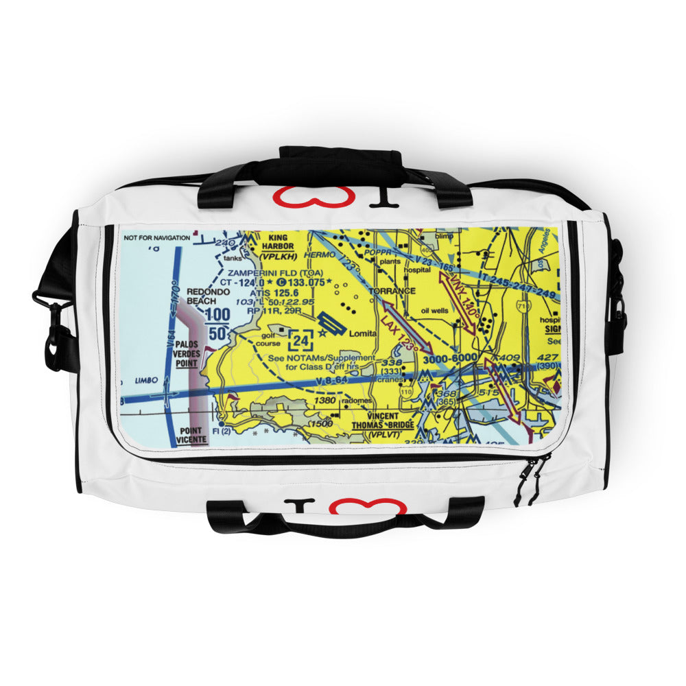 Torrance Airport Runways 29L - 29R / 11L - 11R - duffle bag