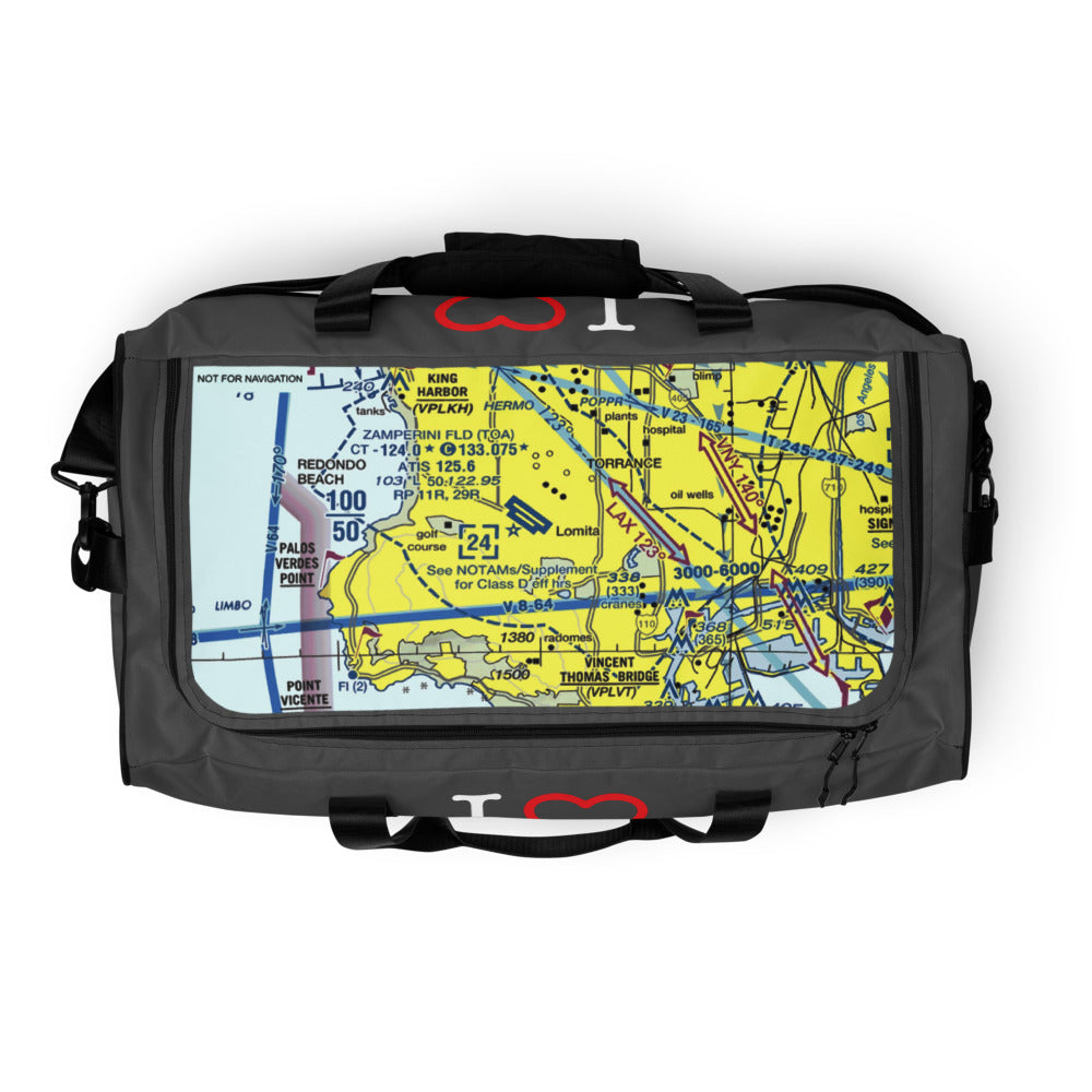 Torrance Airport Runways 29L - 29R / 11L - 11R - duffle bag