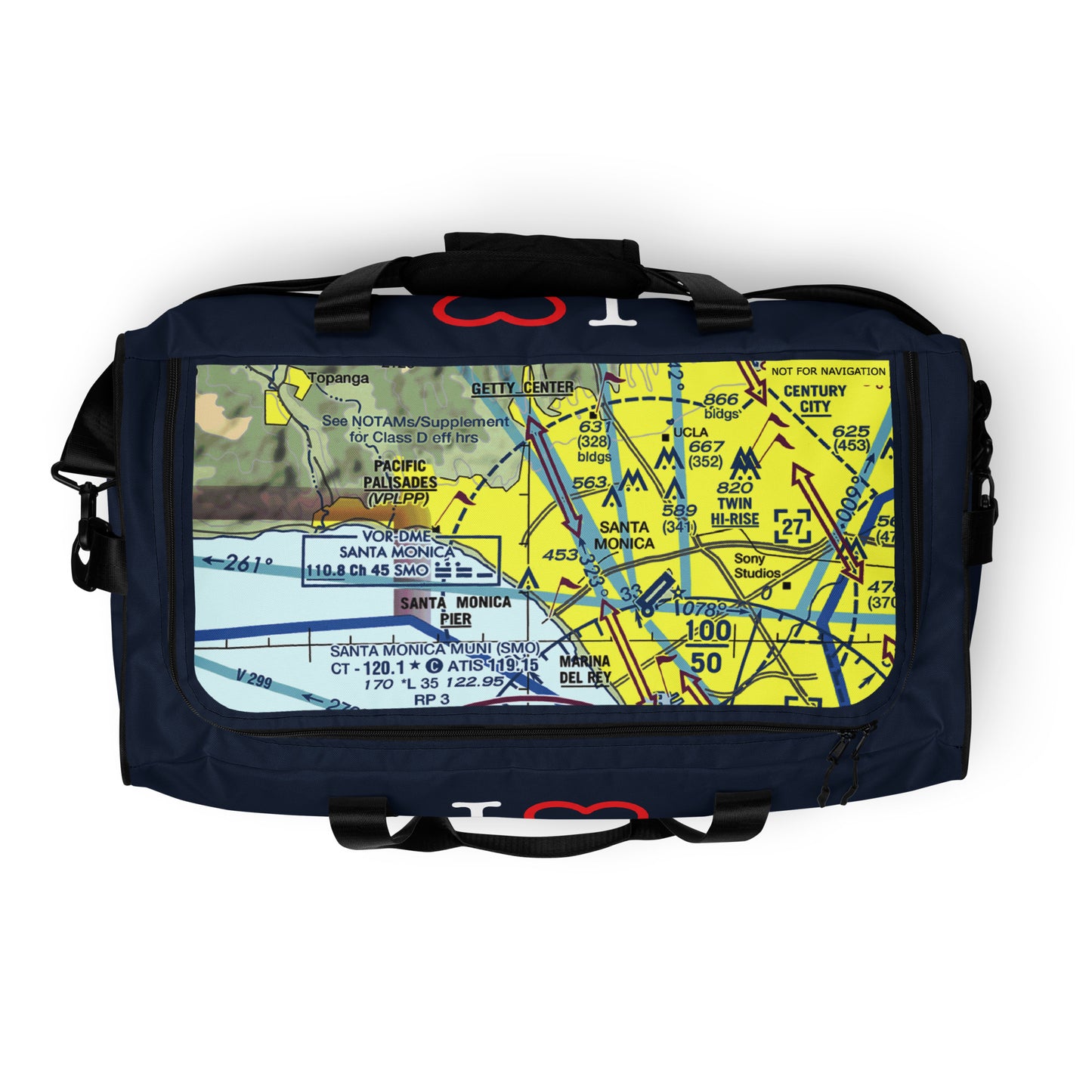 Santa Monica Airport Runway 21 - 3 - navy duffle bag