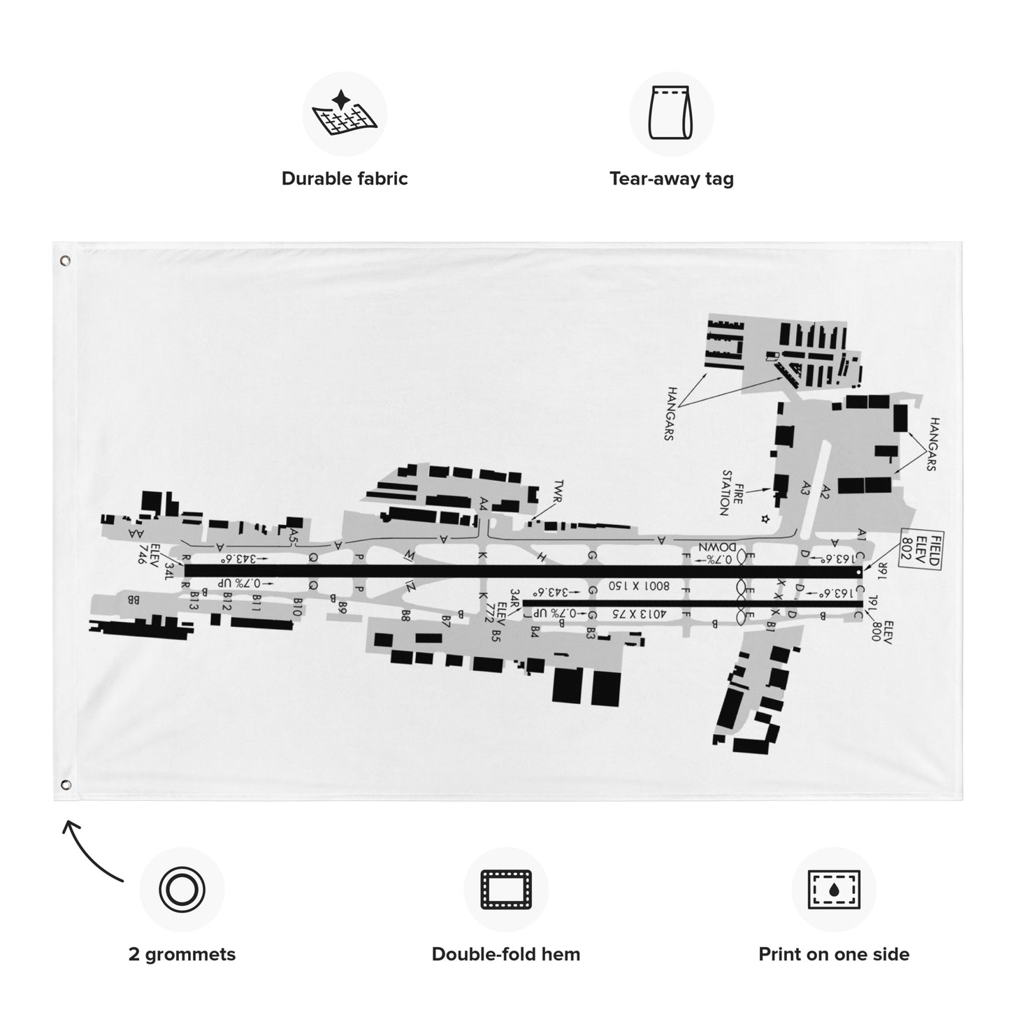 Van Nuys Airport taxi diagram - flag