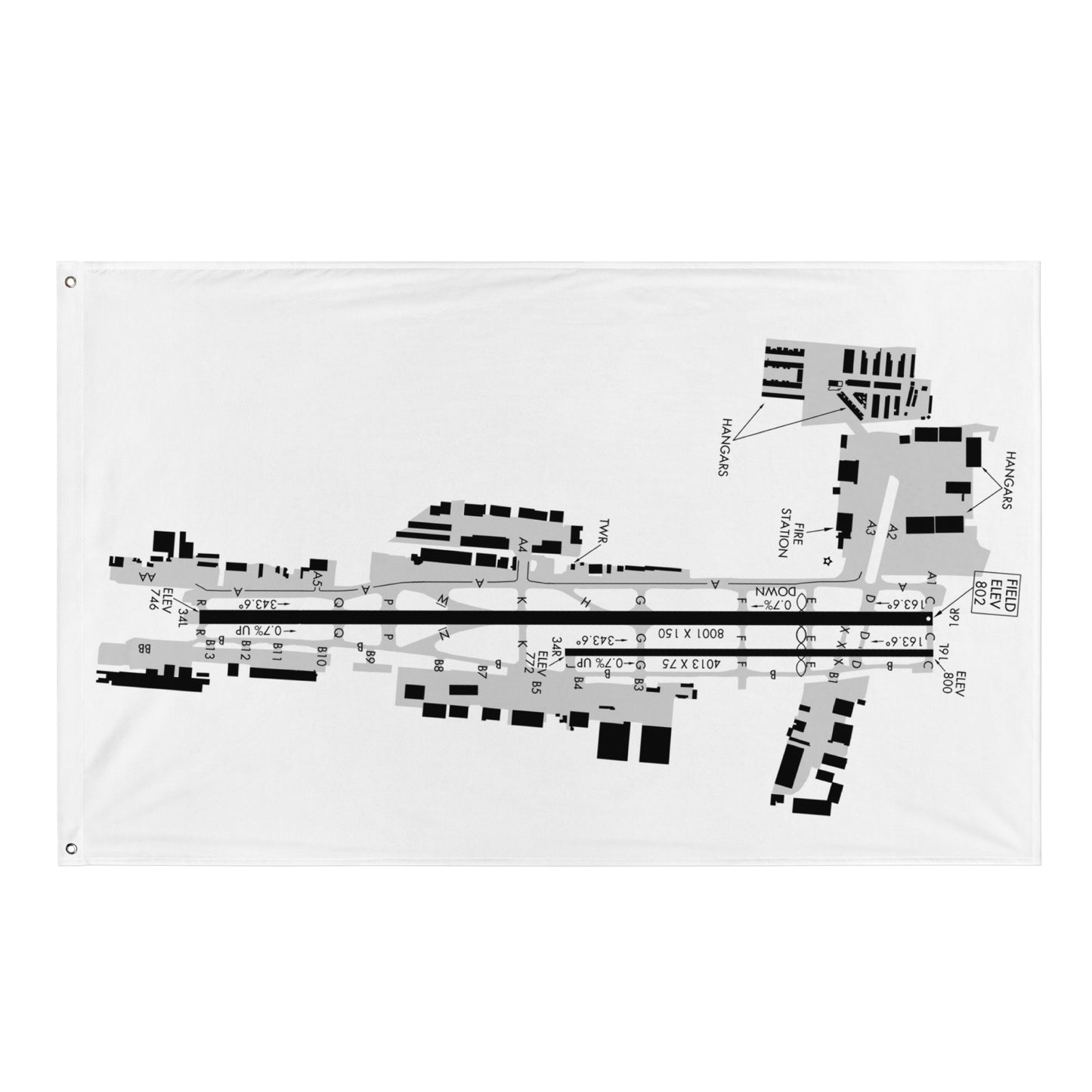 Van Nuys Airport taxi diagram - flag