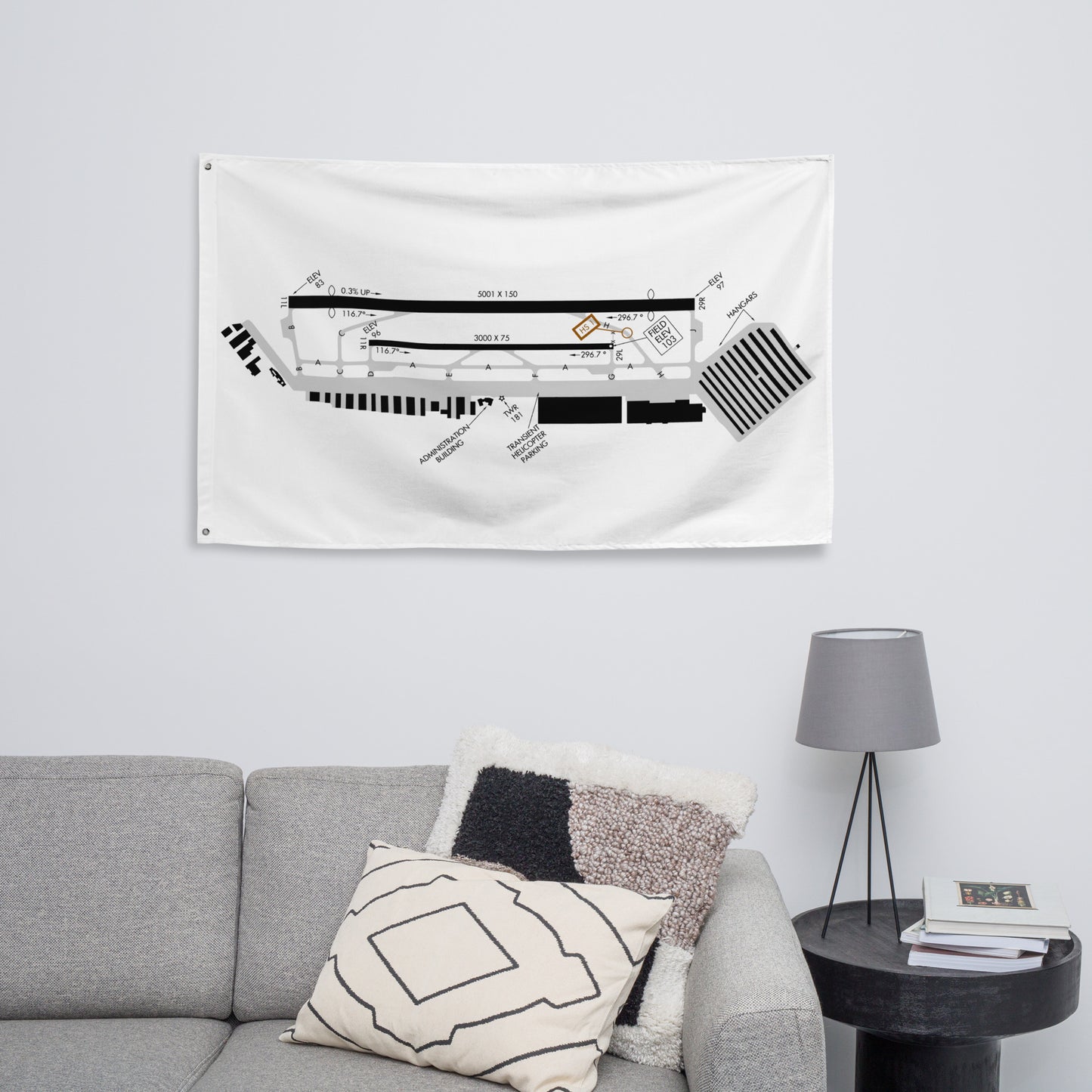 Torrance Airport taxi diagram - flag
