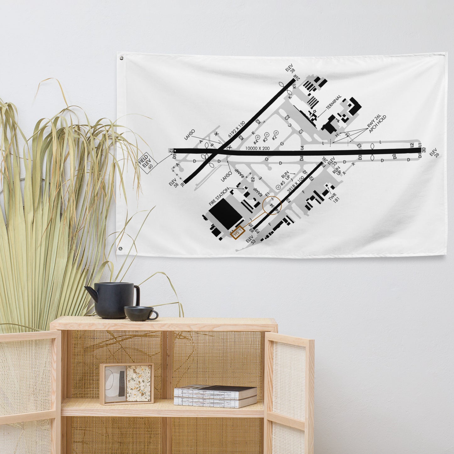 Long Beach Airport taxi diagram - flag