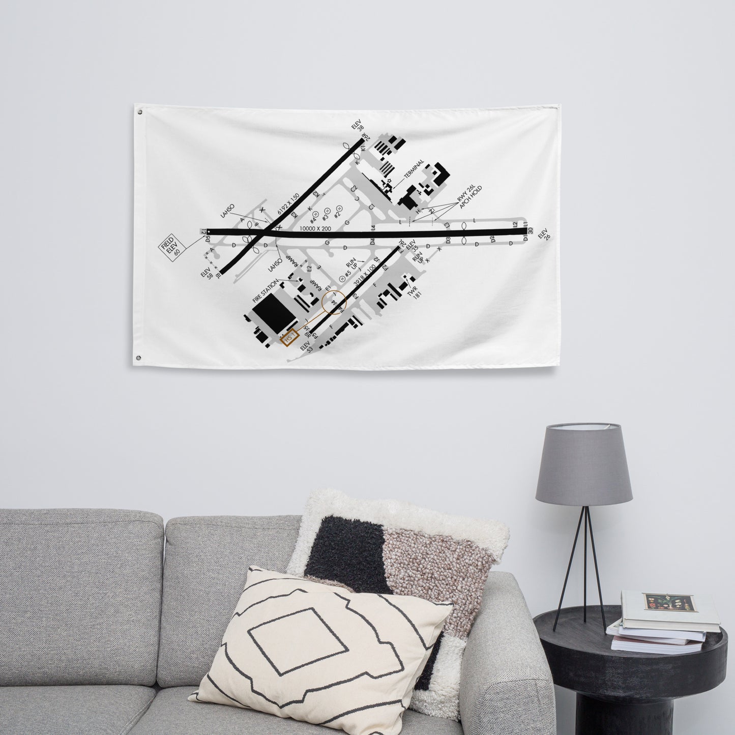 Long Beach Airport taxi diagram - flag