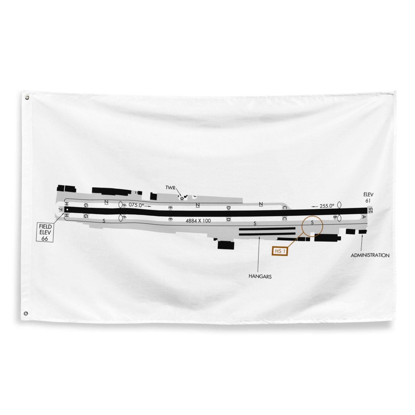 Hawthorne Airport taxi diagram - flag